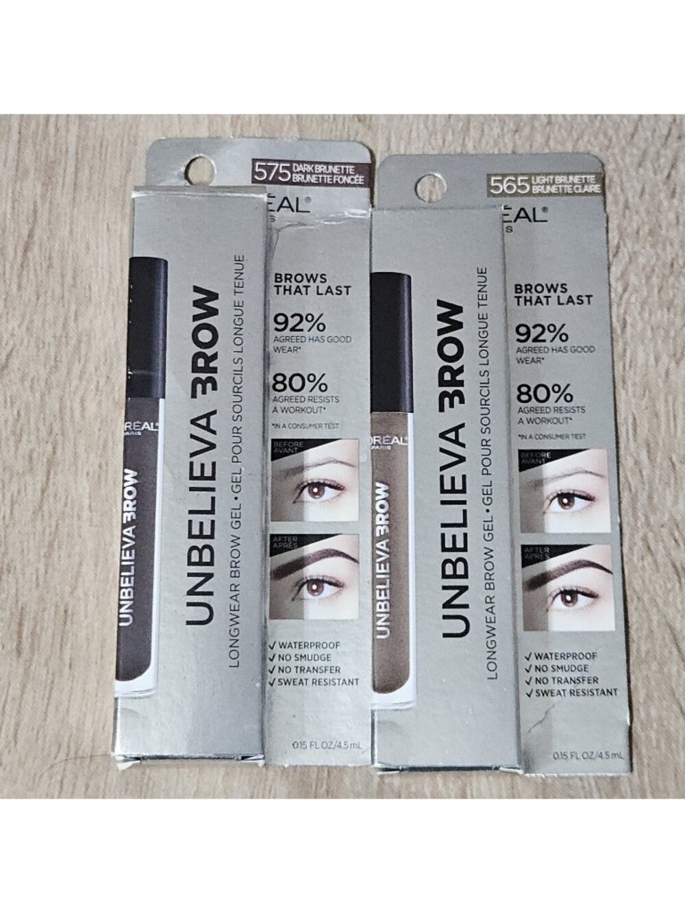 L'oreal Unbelieva-Brow Waterproof Gel 565 LIGHT BRUNETTE & 575 Dark Brunette